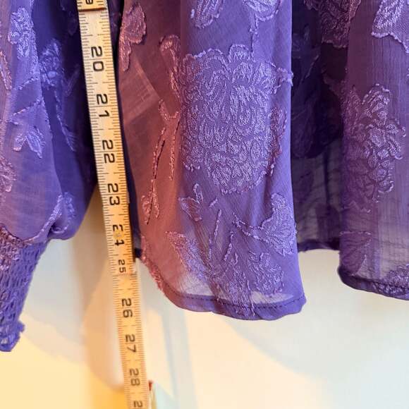 Tracy Tie Front Jacquard Long Sleeve Blouse - Picture 8 of 8